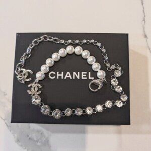 Chanel rare pearl, crystal silver choker